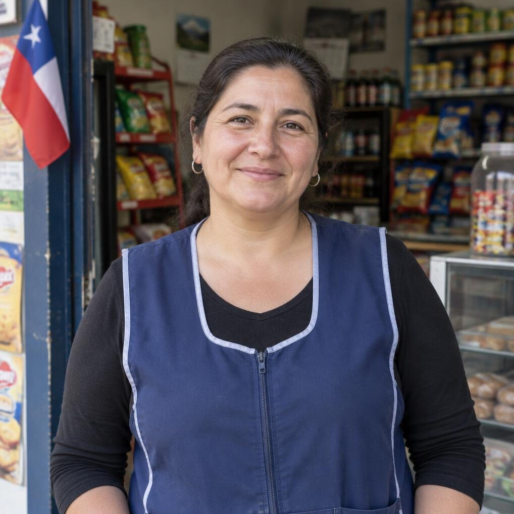 Retrato de una mujer chilena dueña de un almacén de barrio